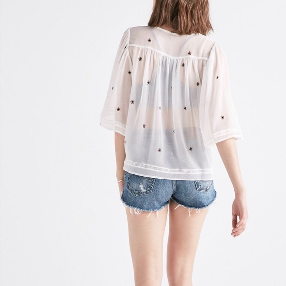 NWT Lucky Brand Peasant Tassle Top XS - Picture 5 of 14